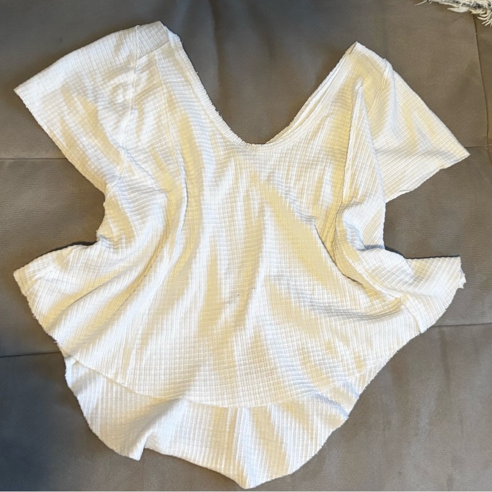 Free People White Flowy Blouse